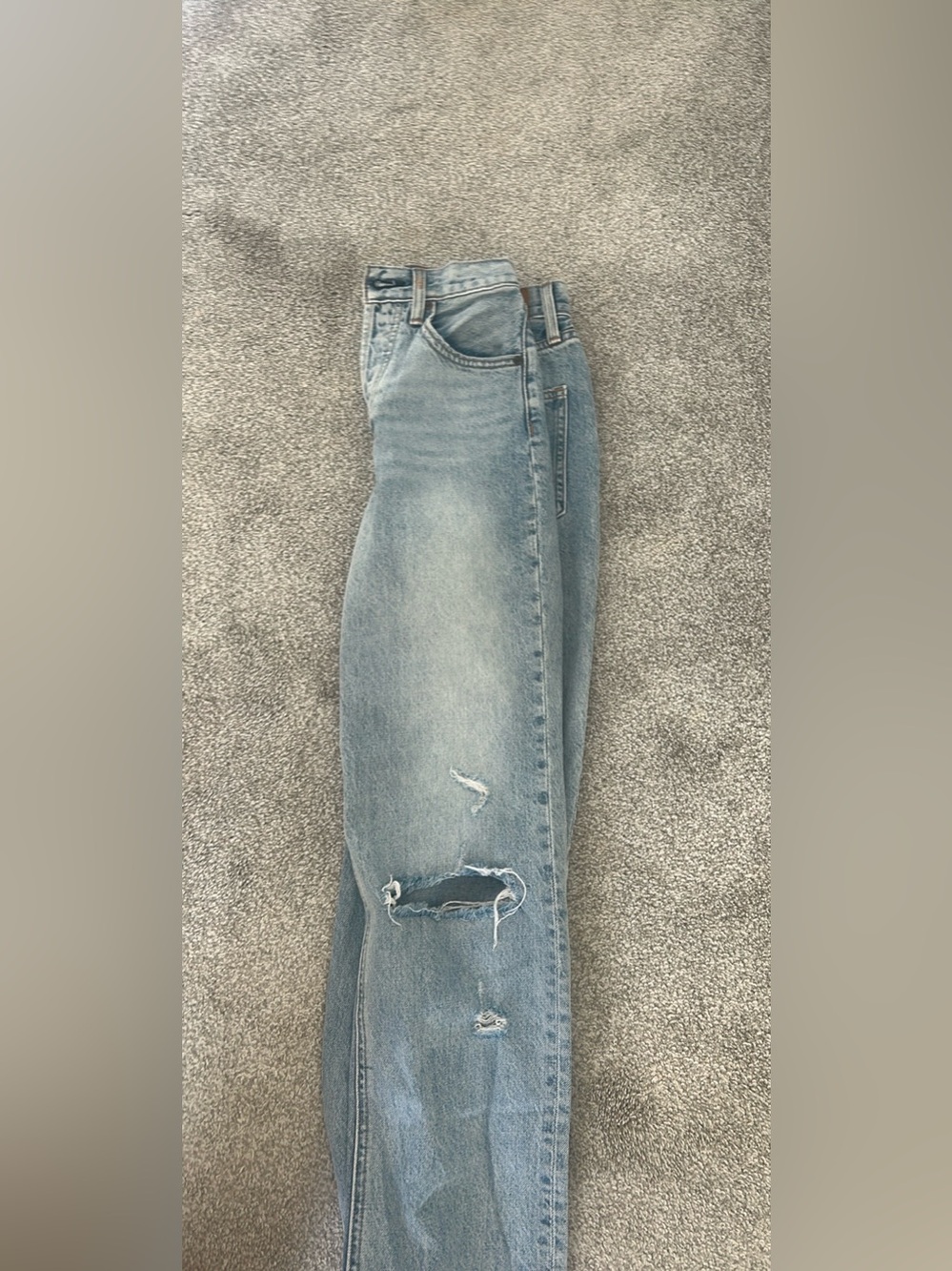 Aritzia Light Blue Distressed Boyfriend Jeans